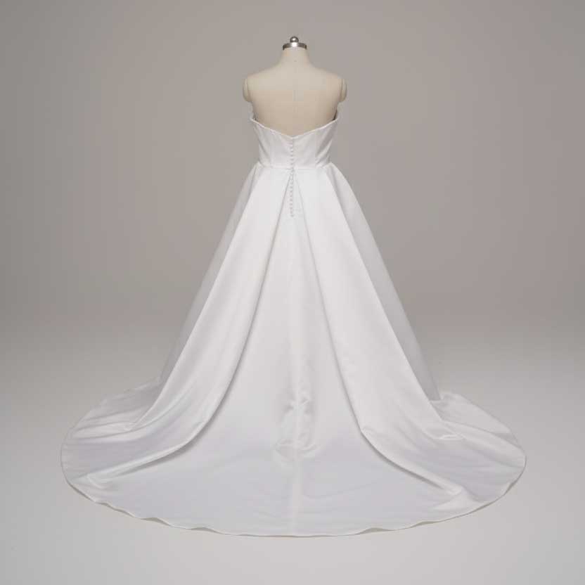 Strapless A-line Satin Wedding Dress with Side Slit
