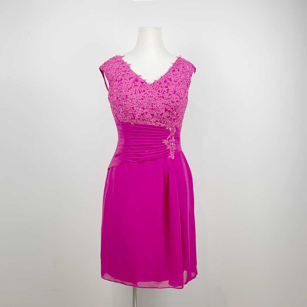 Short Fuchsia Pink Chiffon Mother of the Bride Dress XH1031 Sample Sale Dress Short Fuchsia Pink Chiffon Mother of the Bride Dress XH1031 Sample Sale Dress