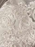 Ivory Lace A-line Wedding Dress with Cathedral Train