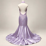 Lilac Purple Maxi Fitted Mermaid Formal Evening Prom Dress | XH1013