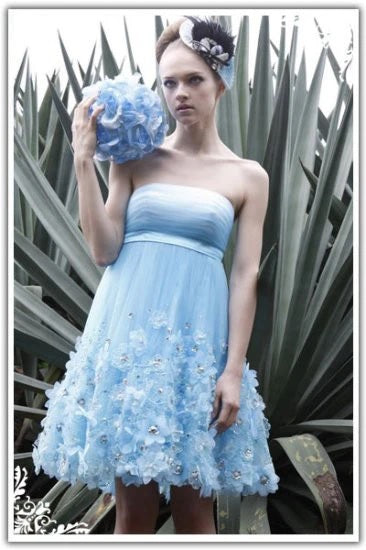 Short Blue Sweet Sixteen Dress with 3D Flowers SA8005 Sample Sale Dress Short Blue Sweet Sixteen Dress with 3D Flowers SA8005 Sample Sale Dress