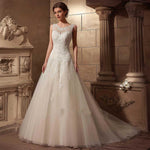 Elegant Lace A-line Wedding Dress with Sweetheart Illusion Neckline