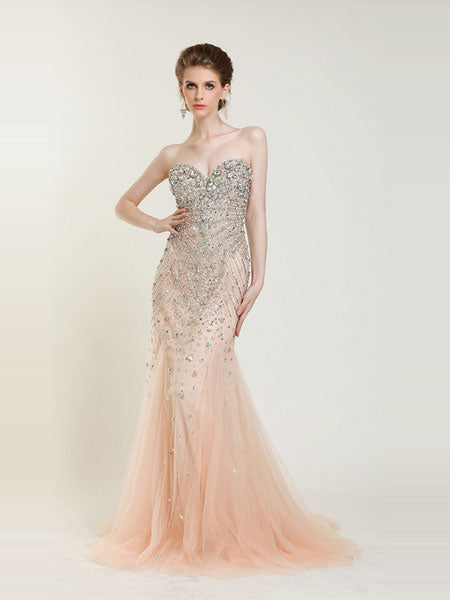 Strapless Jeweled Mermaid Formal Prom Dress ST1002 - Sample Sale Dress
