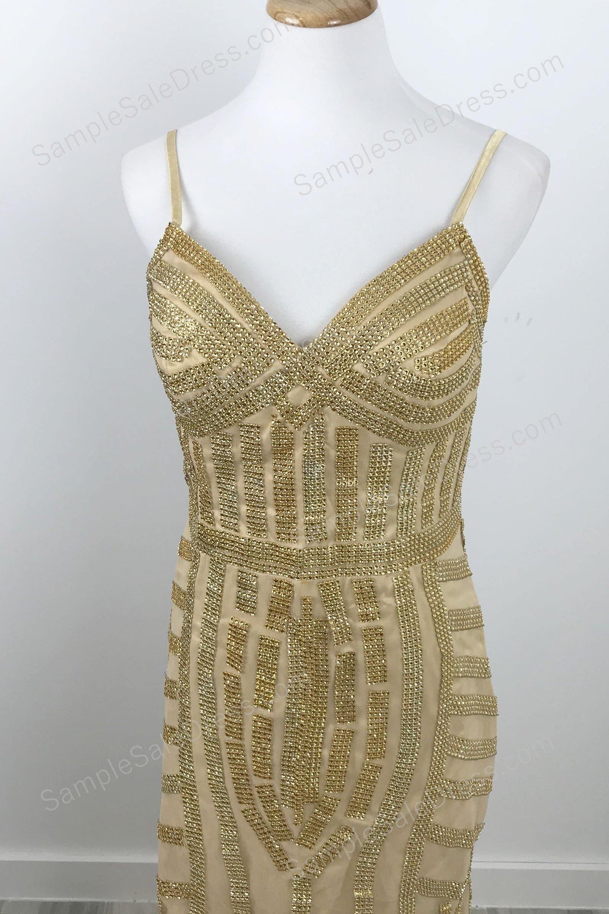 Gold Sparkly Mermaid Formal Prom Evening Dress