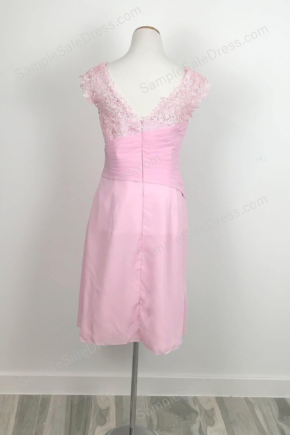 Pink Chiffon Lace Mother of Bride Dress XH1031 - Sample Sale Dress