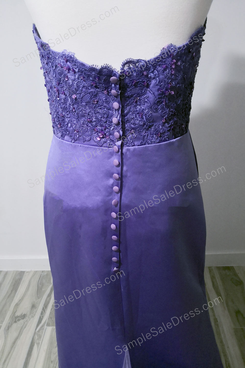 Purple Halter Neck Prom Dress with Lace