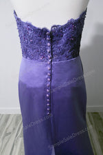 Purple Halter Neck Prom Dress with Lace