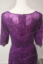 Elegant Purple Lace Mother of Bride Groom Dress - Sample Sale Dress
