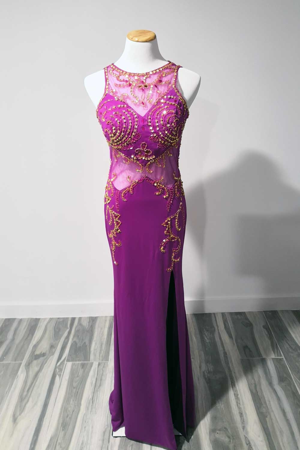 Sexy Purple Prom Dress with Side Slit Sample Sale Dress Sexy Purple Prom Dress with Side Slit Sample Sale Dress