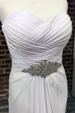 Strapless Long Chiffon Destination Wedding Dress