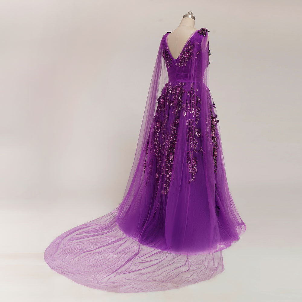Purple Maxi Formal Evening Dress