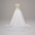 Strapless A-line Satin Wedding Dress with Side Slit