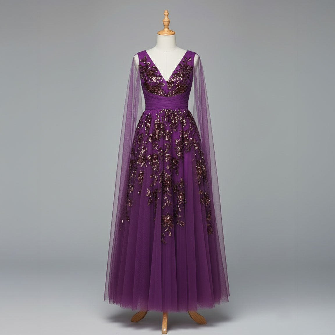 Purple Maxi Formal Evening Dress