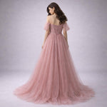 Plus Size Pink Ball Gown Evening Dress XH1076