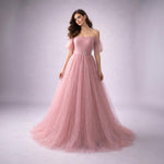Plus Size Pink Ball Gown Evening Dress XH1076