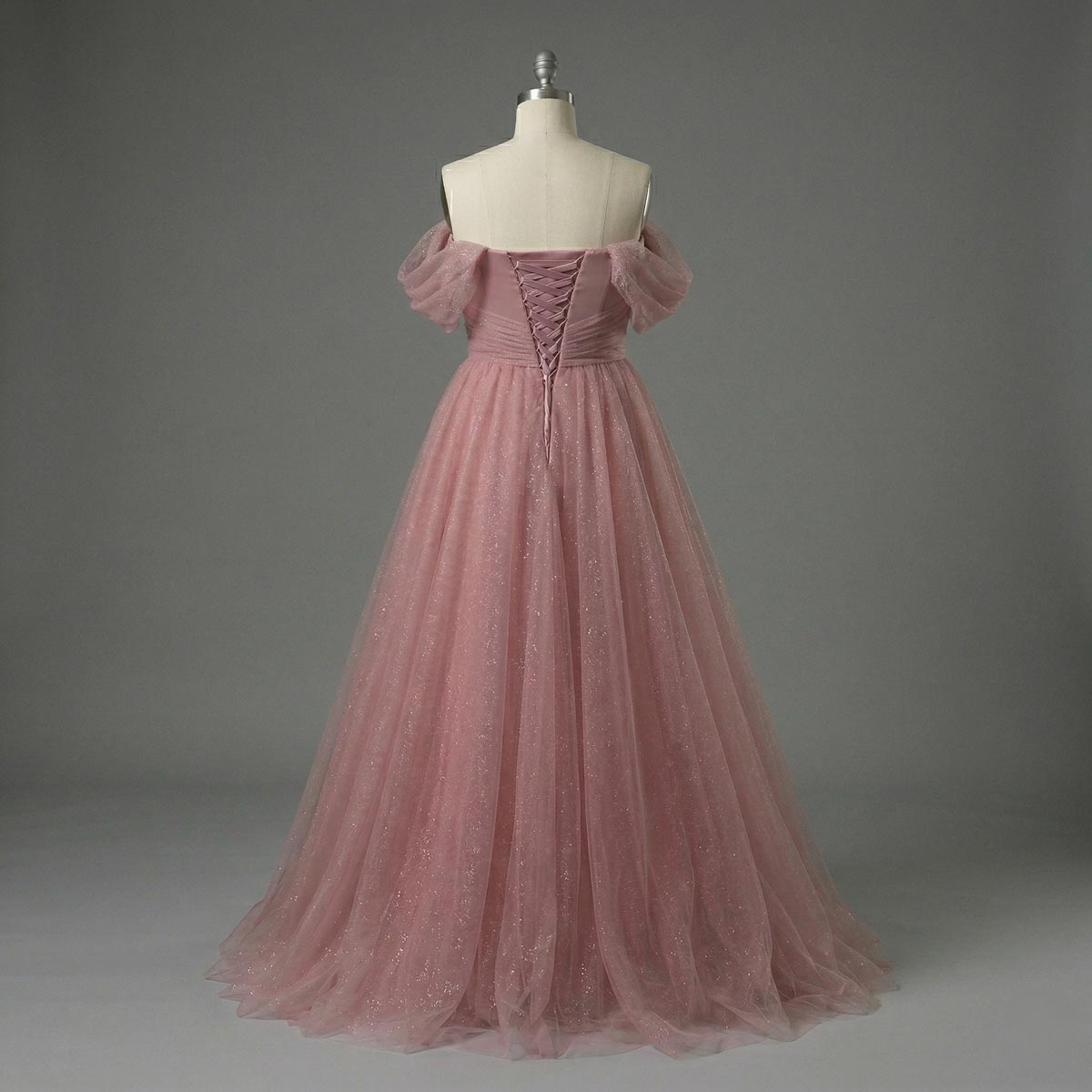 Plus Size Pink Ball Gown Evening Dress XH1076