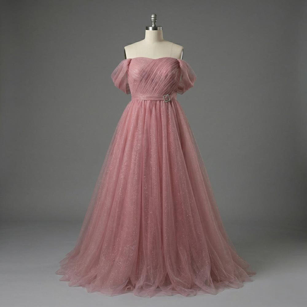 Plus Size Pink Ball Gown Evening Dress XH1076