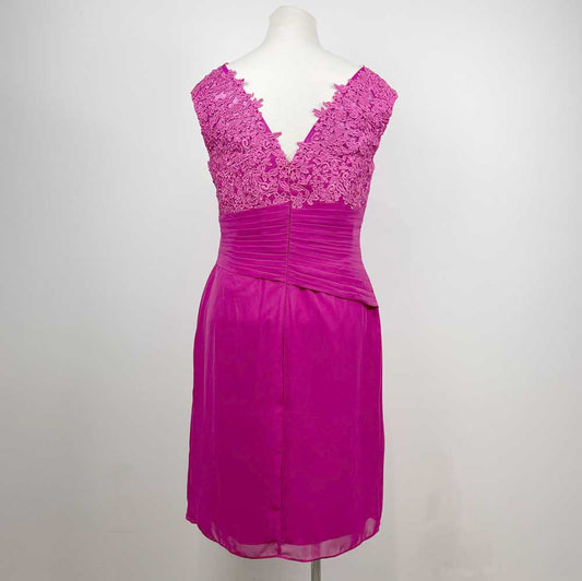 Short Fuchsia Pink Chiffon Mother of the Bride Dress XH1031