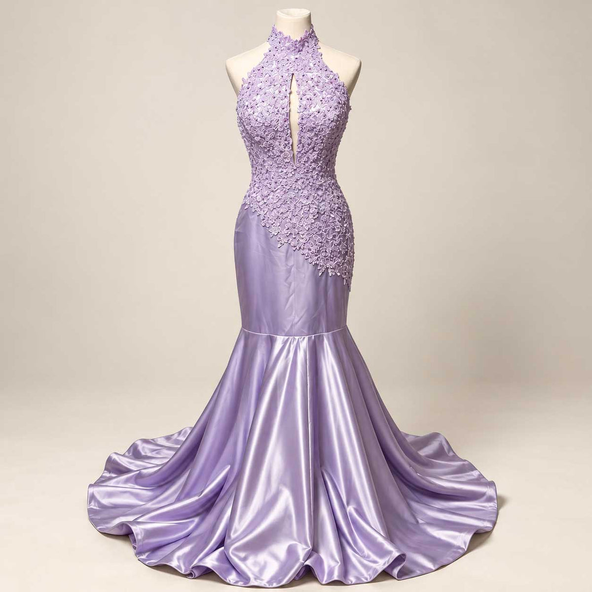 Lilac Purple Maxi Fitted Mermaid Formal Evening Prom Dress | XH1013