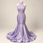 Lilac Purple Maxi Fitted Mermaid Formal Evening Prom Dress | XH1013