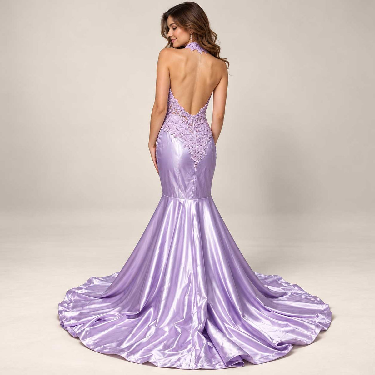 Lilac Purple Maxi Fitted Mermaid Formal Evening Prom Dress | XH1013