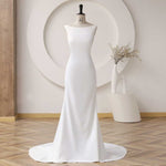Elegant Simple Crepe Wedding dress Reception Wedding Dress