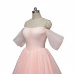 Blush Peach Ball Gown Form Prom Evening Dress