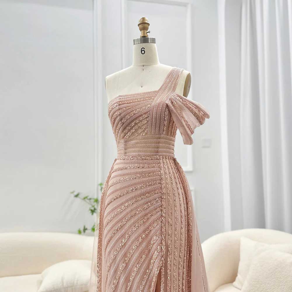 Dusty Pink One Shoulder Sparkly Formal Evening Prom Dress Sample Sale Dress Dusty Pink One Shoulder Sparkly Formal Evening Prom Dress Sample Sale Dress