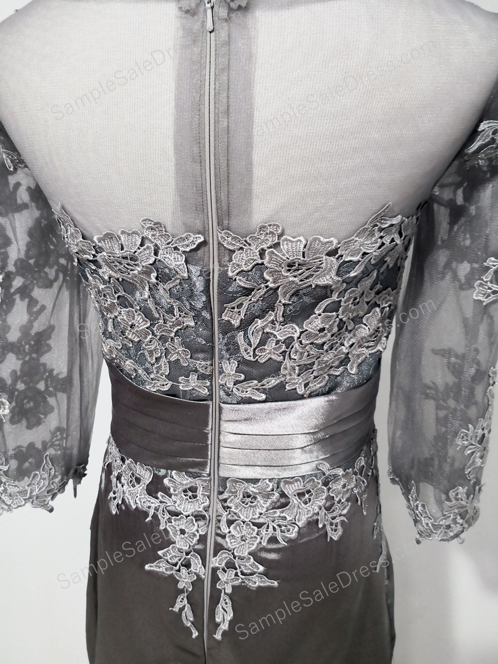 Short Gray Lace Formal Dinner Dress | XH1008 - Sample Sale Dress 