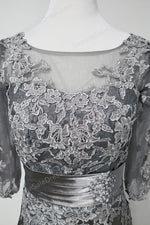 Short Gray Lace Formal Dinner Dress | XH1008 - Sample Sale Dress 