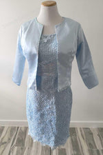 Light Blue Lace Mother of Bride Groom Dress - Sample Sale Dress 
