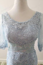 Light Blue Lace Mother of Bride Groom Dress - Sample Sale Dress 